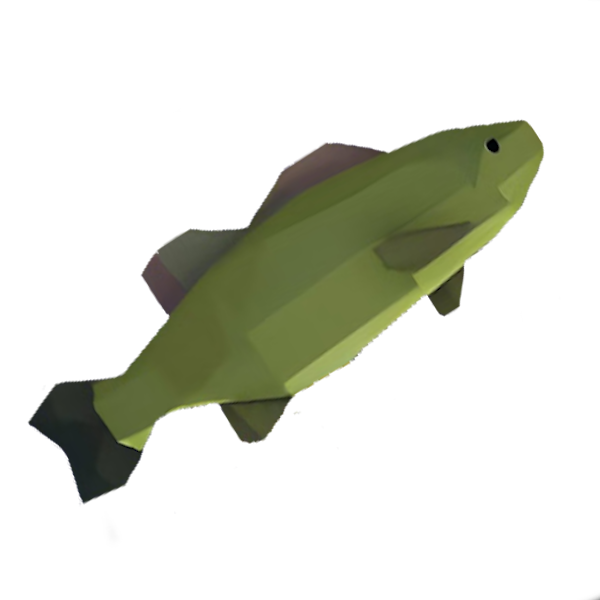 The Largemouth Bass Fish in the popular ROBLOX game Fisch. 