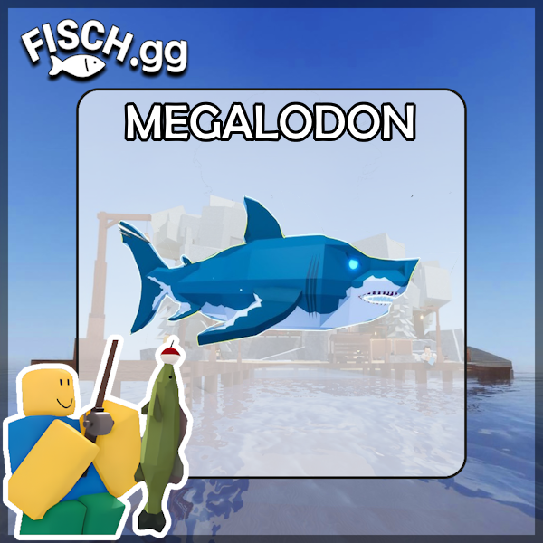 The Megalodon Fish in the popular ROBLOX game Fisch. Sold by the #1 Fisch Shop fisch.gg!