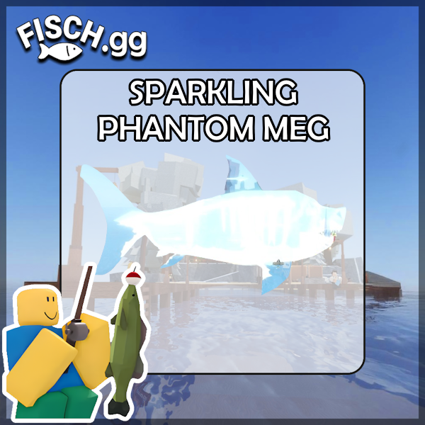 The Sparkling Phantom Megalodon Fish in the popular ROBLOX game Fisch. Sold by the #1 Fisch Shop fisch.gg!